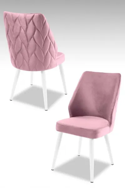 Súprava stoličiek (2 kusy) Pufi - Lilac, Chrome