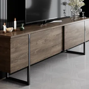 Kalune Design Sada nábytku do obývacího pokoje Luxe ořech/černá II