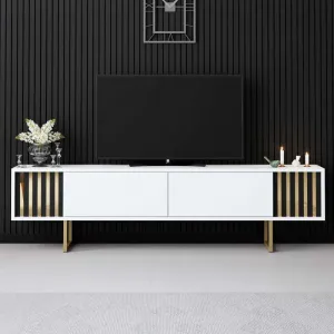 TV stolík Gold Line - White, Gold