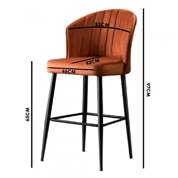 Bar Stool Set (4 Pieces) Rubi - Tile Red