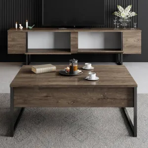 Kalune Design Sada nábytku do obývacího pokoje Luxe ořech/černá II