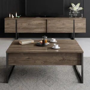 Kalune Design Sada nábytku do obývacího pokoje Luxe ořech/černá II