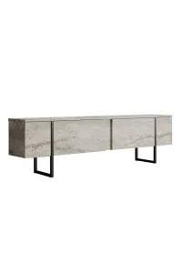 TV stolík Luxe - Travertine, Black