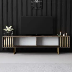 TV stolík Gold Line - Walnut, Black