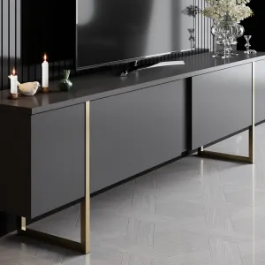 Kalune Design Sada nábytku do obývacího pokoje Luxe antracit/zlatá II