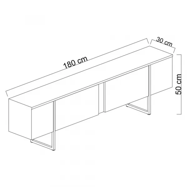 TV stolík Luxe - Atlantic Pine, Black