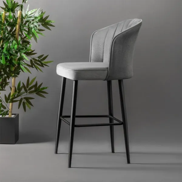 Bar Stool Set (2 Pieces) Rubi - Grey