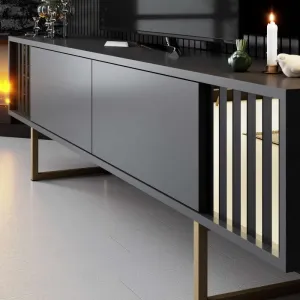 TV stolík Gold Line - Anthracite, Gold