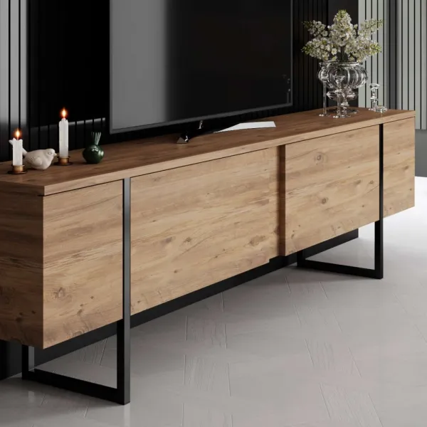 TV stolík Luxe - Atlantic Pine, Black