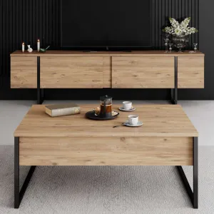TV stolík Luxe - Atlantic Pine, Black