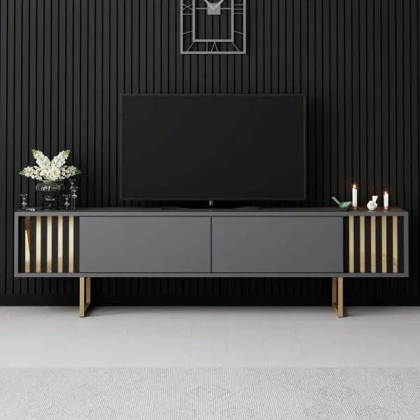TV stolík Gold Line - Anthracite, Gold