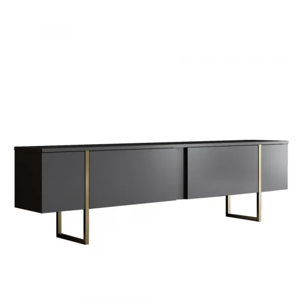 TV stolík Luxe - Anthracite, Gold