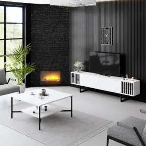 TV stolík Chrome Line - White, Black