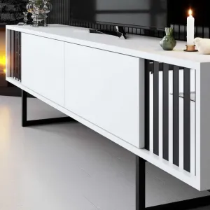 TV stolík Chrome Line - White, Black