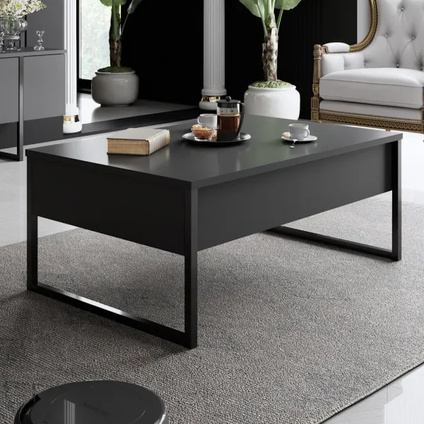 Kalune Design Sada nábytku do obývacího pokoje Luxe antracit/černá II