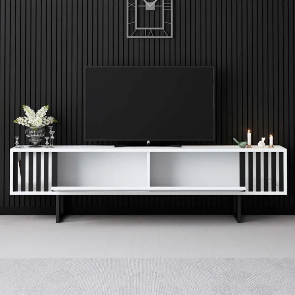 TV stolík Chrome Line - White, Black