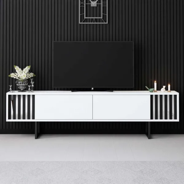 TV stolík Chrome Line - White, Black