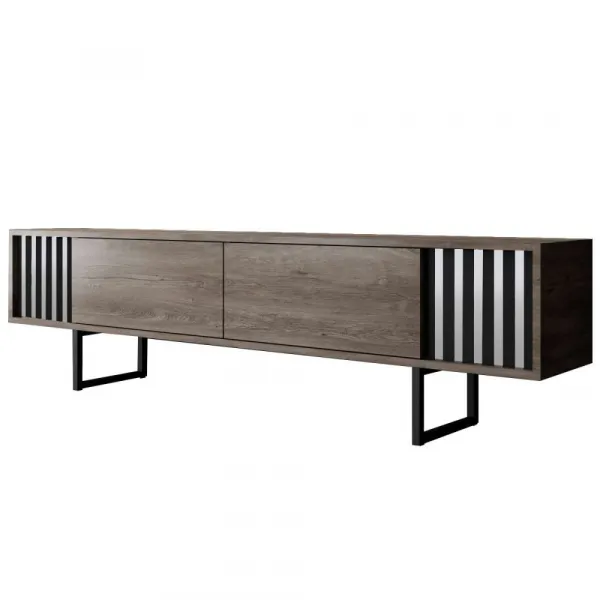 TV stolík Chrome Line - Walnut, Black