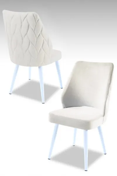 Súprava stoličiek (2 kusy) Pufi - Cream, White