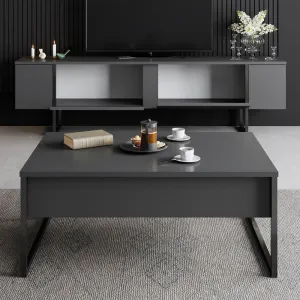 TV stolík Luxe - Anthracite, Black