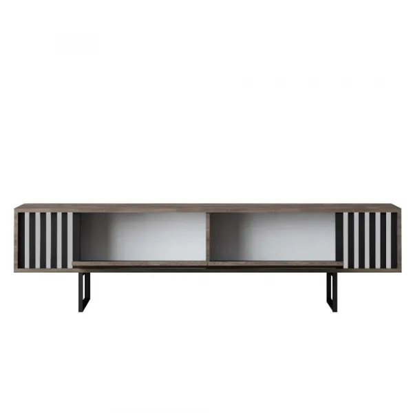 TV stolík Chrome Line - Walnut, Black