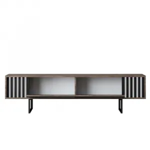 TV stolík Chrome Line - Walnut, Black