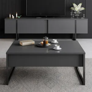 TV stolík Luxe - Anthracite, Black