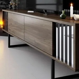 TV stolík Chrome Line - Walnut, Black