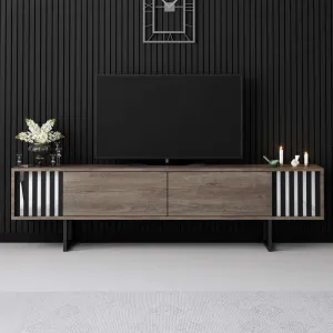 TV stolík Chrome Line - Walnut, Black