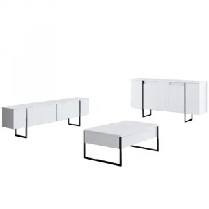 Konzolový stolík Luxe - White, Black