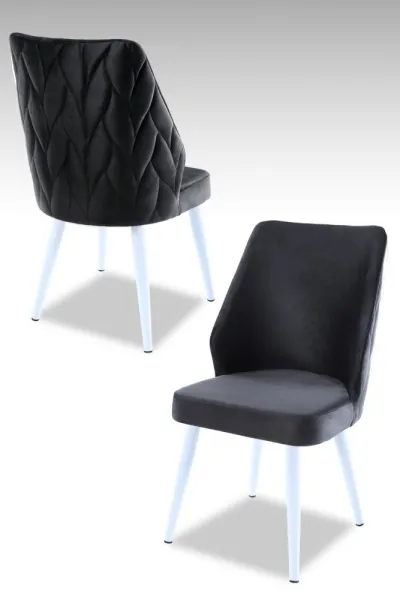 Súprava stoličiek (2 kusy) Pufi - Anthracite, White