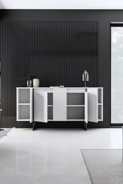 Konzolový stolík Luxe - White, Black