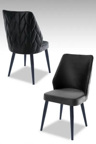 Súprava stoličiek (2 kusy) Pufi - Anthracite, Black