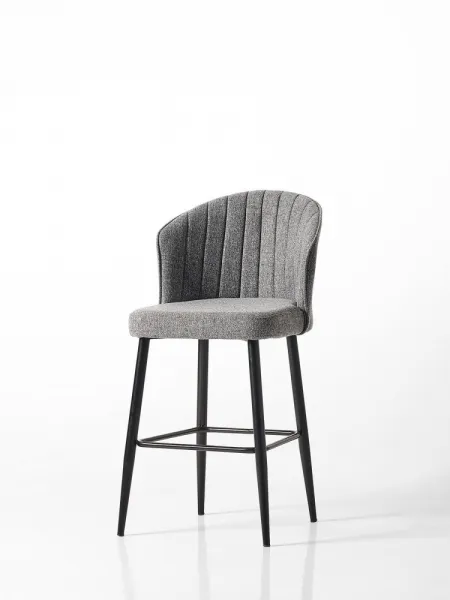 Bar Stool Set (2 Pieces) Rubi - Grey, Black