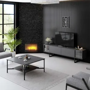 TV stolík Chrome Line - Anthracite, Black