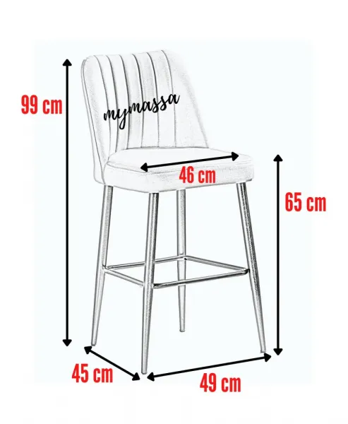 Bar Stool Set (2 Pieces) Vento - Tile Red