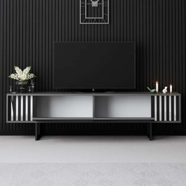 TV stolík Chrome Line - Anthracite, Black