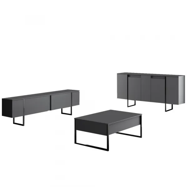 Konzolový stolík Luxe - Anthracite, Black