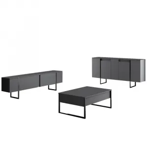 Konzolový stolík Luxe - Anthracite, Black