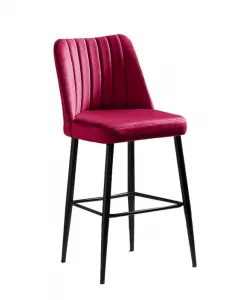 Bar Stool Set (2 Pieces) Vento - Claret Red