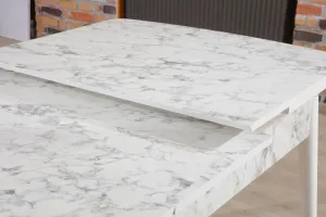 Extendable Dining Table Carrara - White, Grey