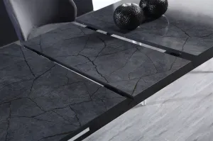 Extendable Dining Table Toskana - Anthracite, White