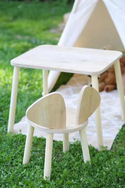 Kid's Table Set Mickey One Chair Set - Brown