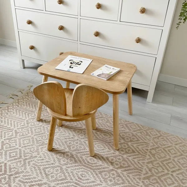 Kid's Table Set Mickey One Chair Set - Brown