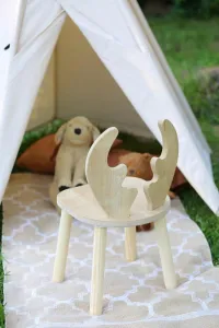 Kid's Table Set Deer One Chair Set - Brown