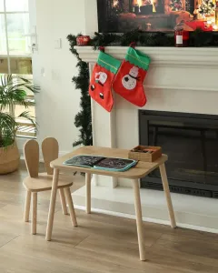 Detská súprava stolíka a stoličky Bunny One Chair Set - Brown