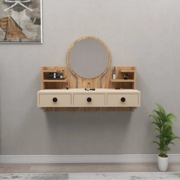 Toaletný stolík Polina - Atlantic Pine, Beige