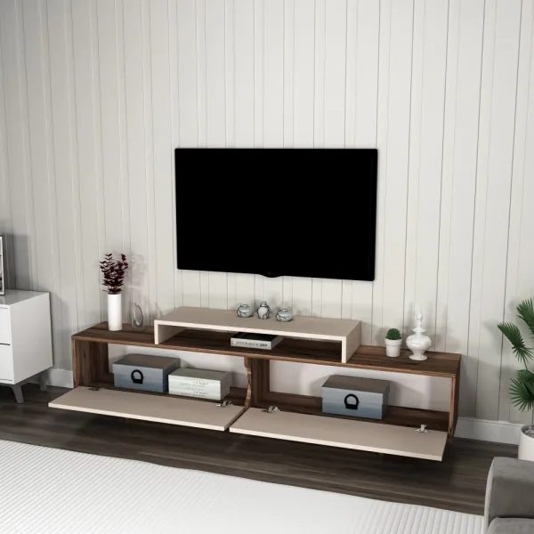 TV stolík Grasyas - Light Walnut, Beige