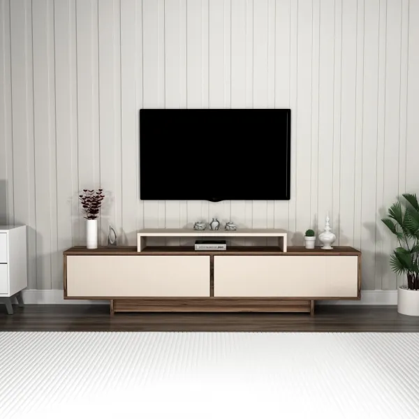 TV stolík Grasyas - Light Walnut, Beige
