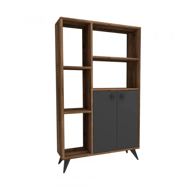 Knižnica Meldan - Light Walnut, Anthracite